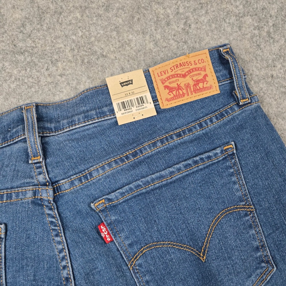Levi's 318 Shaping Wide Leg Womens 33x32 Blue Mid Rise Wide Leg Stellar Stretch - Picture 7 of 10